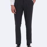 PINSTRIPED PANTS WITH SIDE ADJUSTMENT