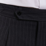 PINSTRIPED PANTS WITH SIDE ADJUSTMENT