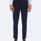PINSTRIPED PANTS WITH SIDE ADJUSTMENT