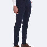 PINSTRIPED PANTS WITH SIDE ADJUSTMENT