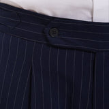 PINSTRIPED PANTS WITH SIDE ADJUSTMENT