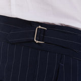 PINSTRIPED PANTS WITH SIDE ADJUSTMENT