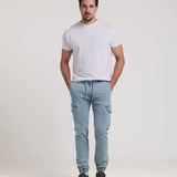 PANTALON VAQUERO CARGO JOGGER CORDONES