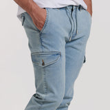 PANTALON VAQUERO CARGO JOGGER CORDONES