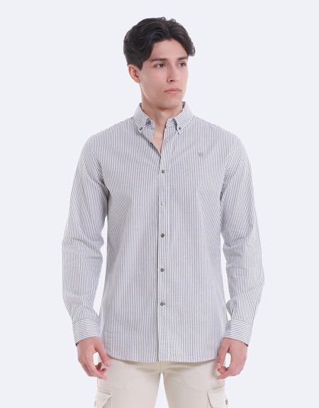 CAMISA OXFORD RAYAS - KAKI