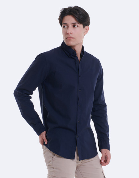 CAMISA LISA OXFORD - MARINO