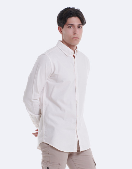 CAMISA LISA OXFORD - BEIGE