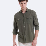 CAMISA LINO BOLSILLOS PECHO