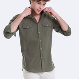 CAMISA LINO BOLSILLOS PECHO