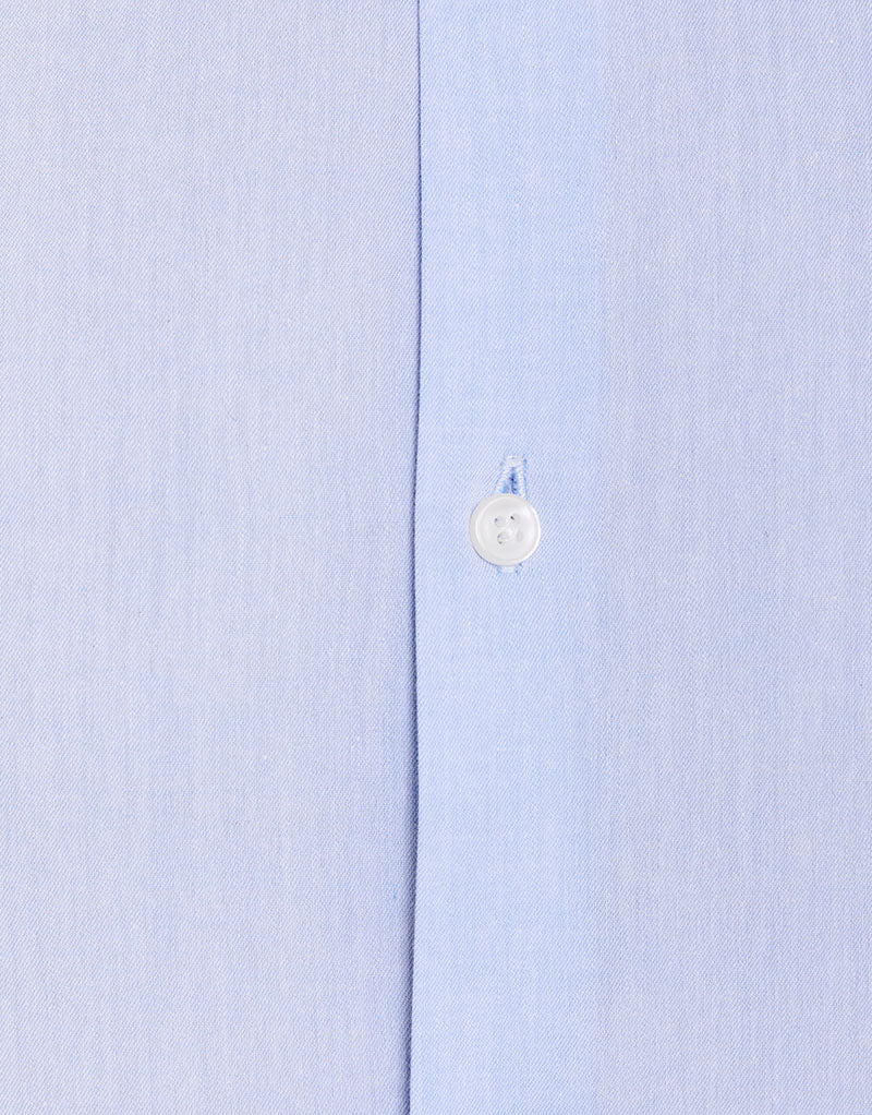 Camisa social em chambray com gola italiana