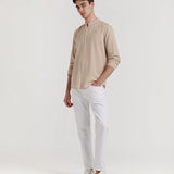 CAMISOLA DE LINHO COM GOLA MAO