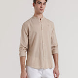 CAMISOLA DE LINHO COM GOLA MAO