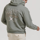 BASEBALL EMBROIDERED HOODED SWEATSHIRT