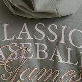 BASEBALL EMBROIDERED HOODED SWEATSHIRT