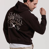 BASEBALL EMBROIDERED HOODED SWEATSHIRT