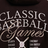 BASEBALL EMBROIDERED HOODED SWEATSHIRT