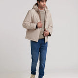 CAZADORA ACOLCHADA CAPUCHA BOLSILLO CANGURO