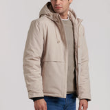 CAZADORA ACOLCHADA CAPUCHA BOLSILLO CANGURO