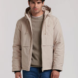 CAZADORA ACOLCHADA CAPUCHA BOLSILLO CANGURO