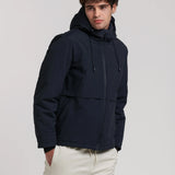 CAZADORA ACOLCHADA CAPUCHA BOLSILLO CANGURO