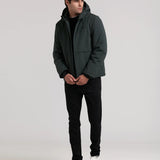 CAZADORA ACOLCHADA CAPUCHA BOLSILLO CANGURO