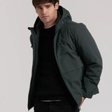 CAZADORA ACOLCHADA CAPUCHA BOLSILLO CANGURO