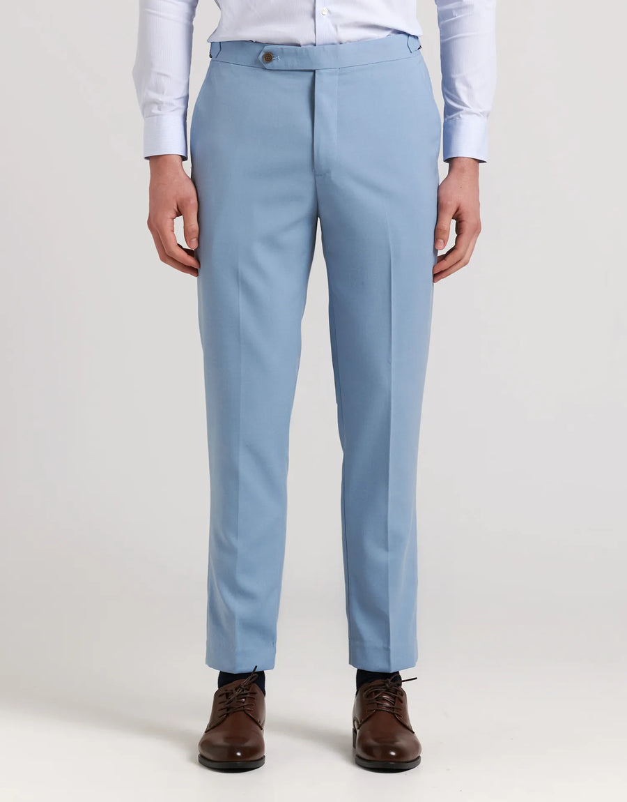 PANTALON TRAJE MEZCLILLA HEBILLAS TAPPERED FIT