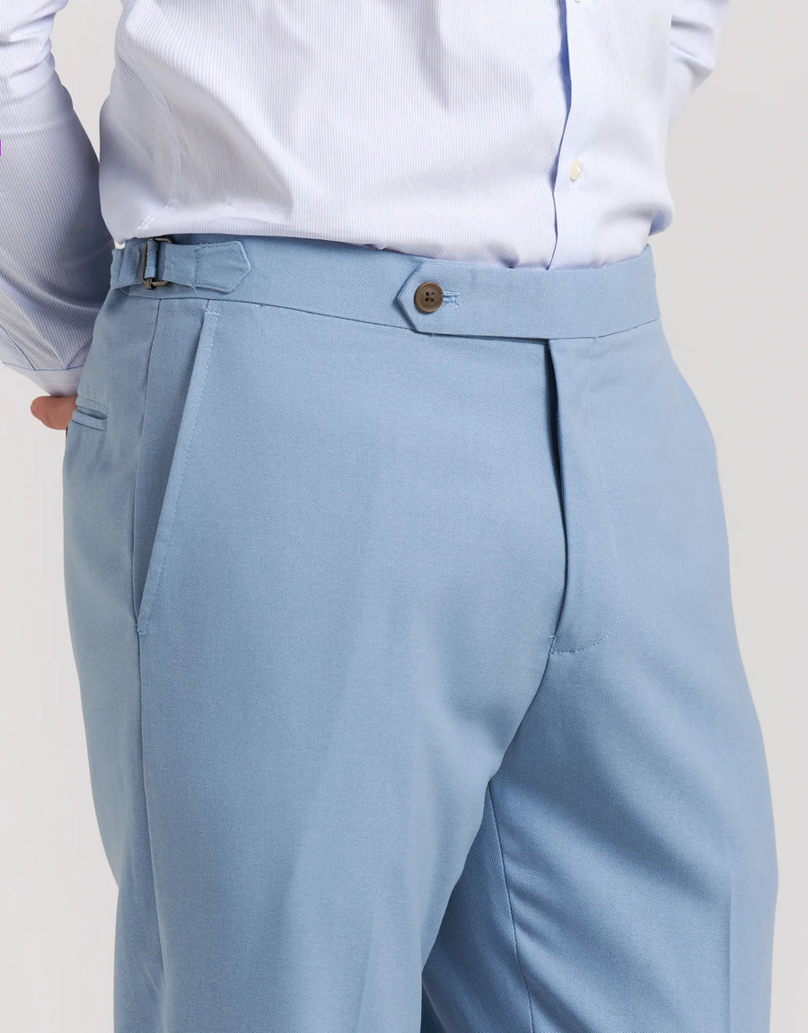PANTALON TRAJE MEZCLILLA HEBILLAS TAPPERED FIT