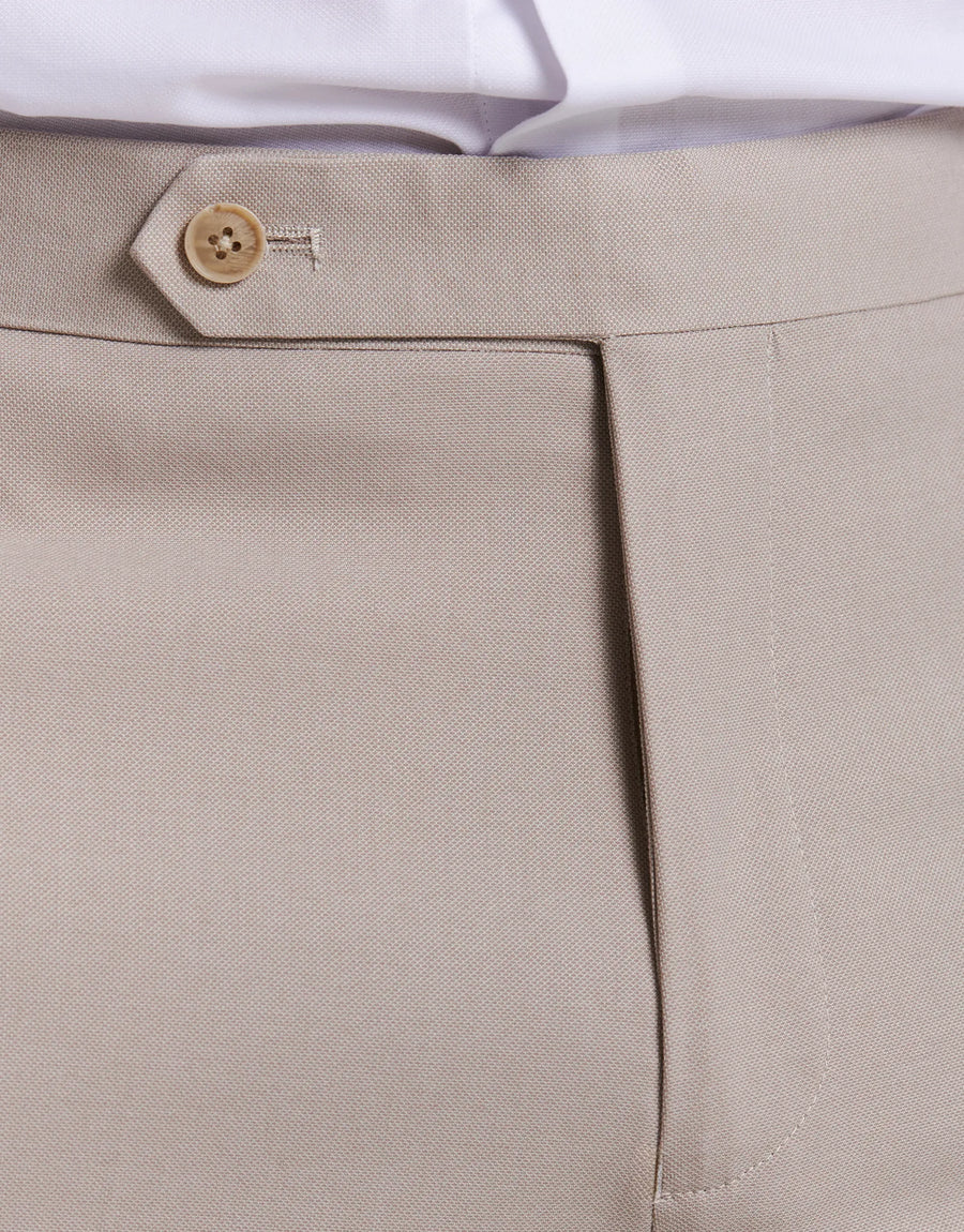 DENIM SUIT PANTS WITH BUCKLES AND TAPPERED FIT
