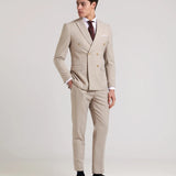 Calças de ganga de alfaiataria com fivelas e corte afunilado.