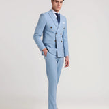 AMERICANA TRAJE CRUZADO MEZCLILLA