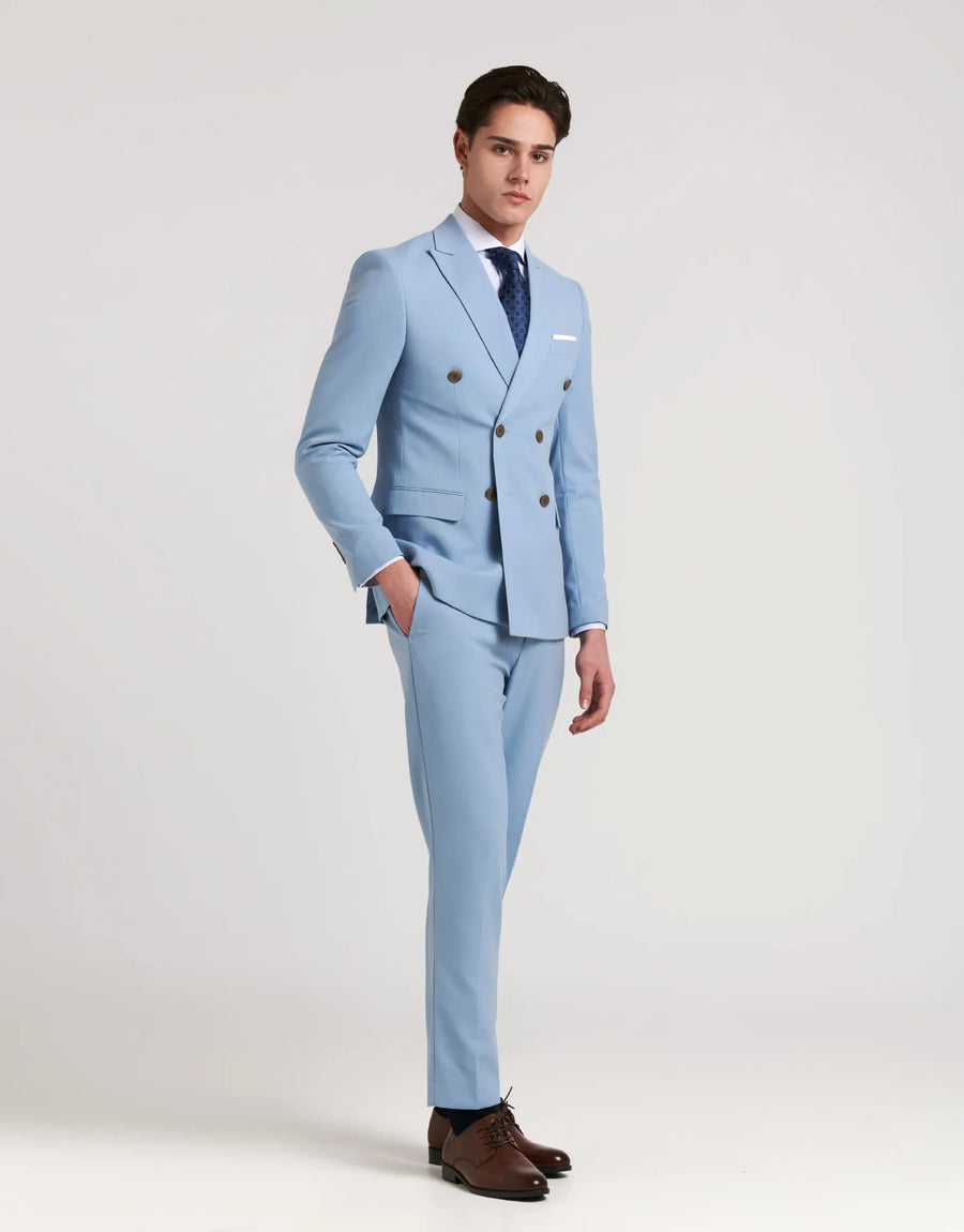 AMERICANA TRAJE CRUZADO MEZCLILLA