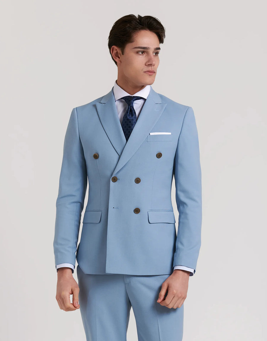 AMERICANA TRAJE CRUZADO MEZCLILLA