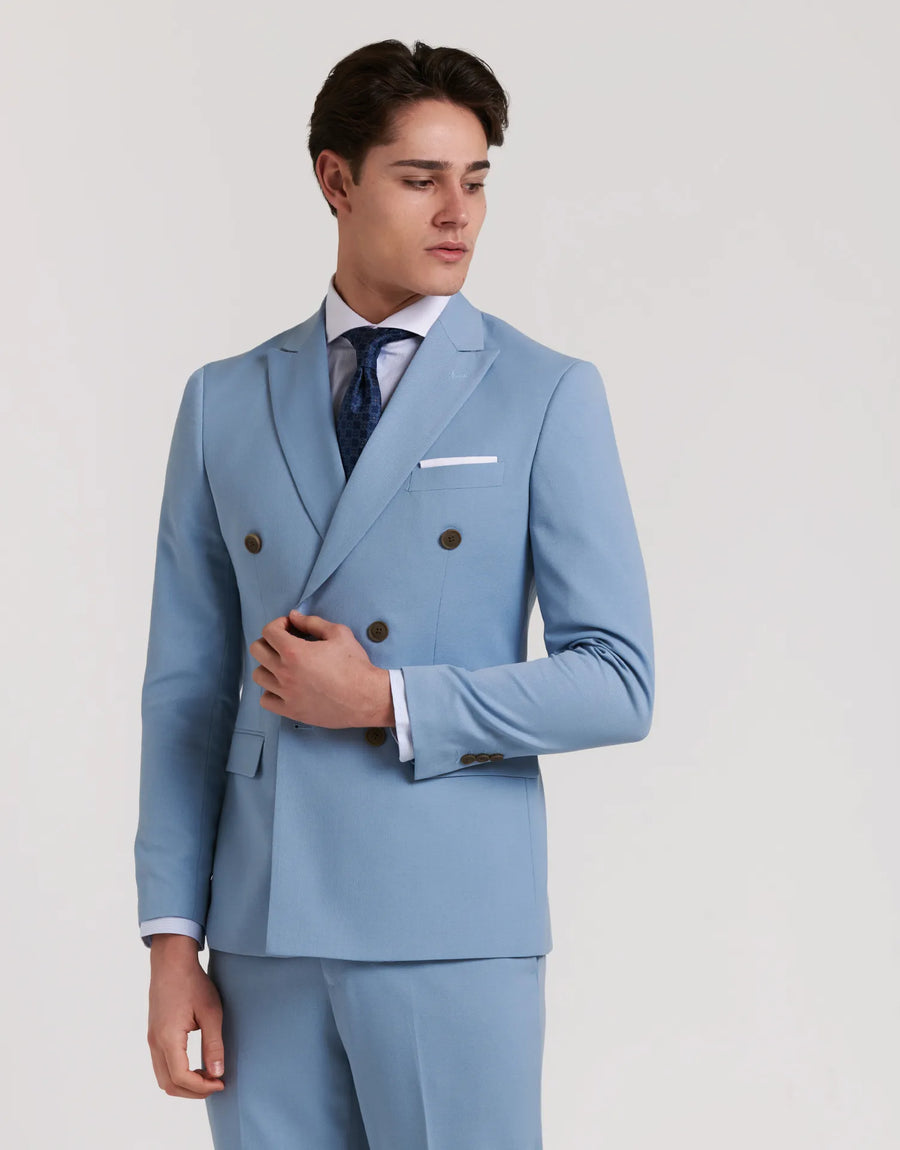 AMERICANA TRAJE CRUZADO MEZCLILLA