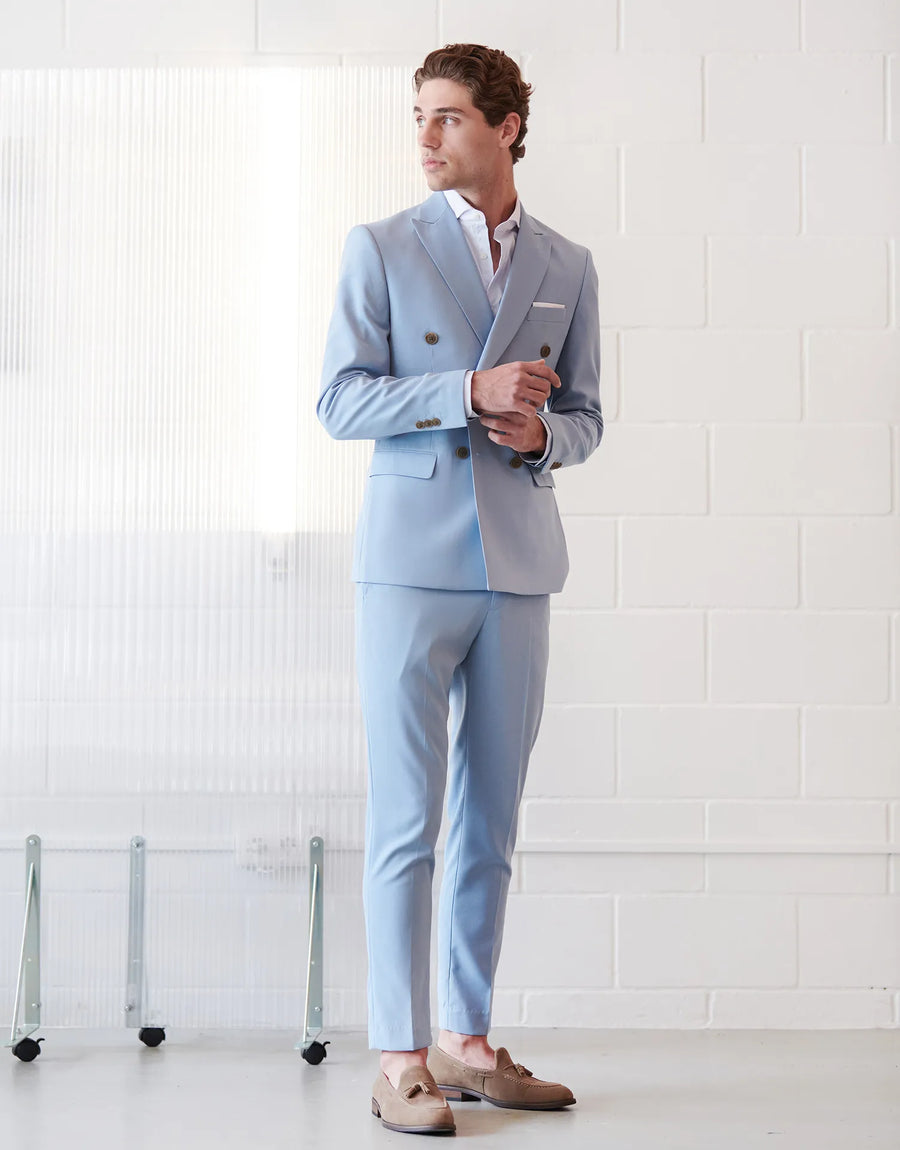 AMERICANA TRAJE CRUZADO MEZCLILLA