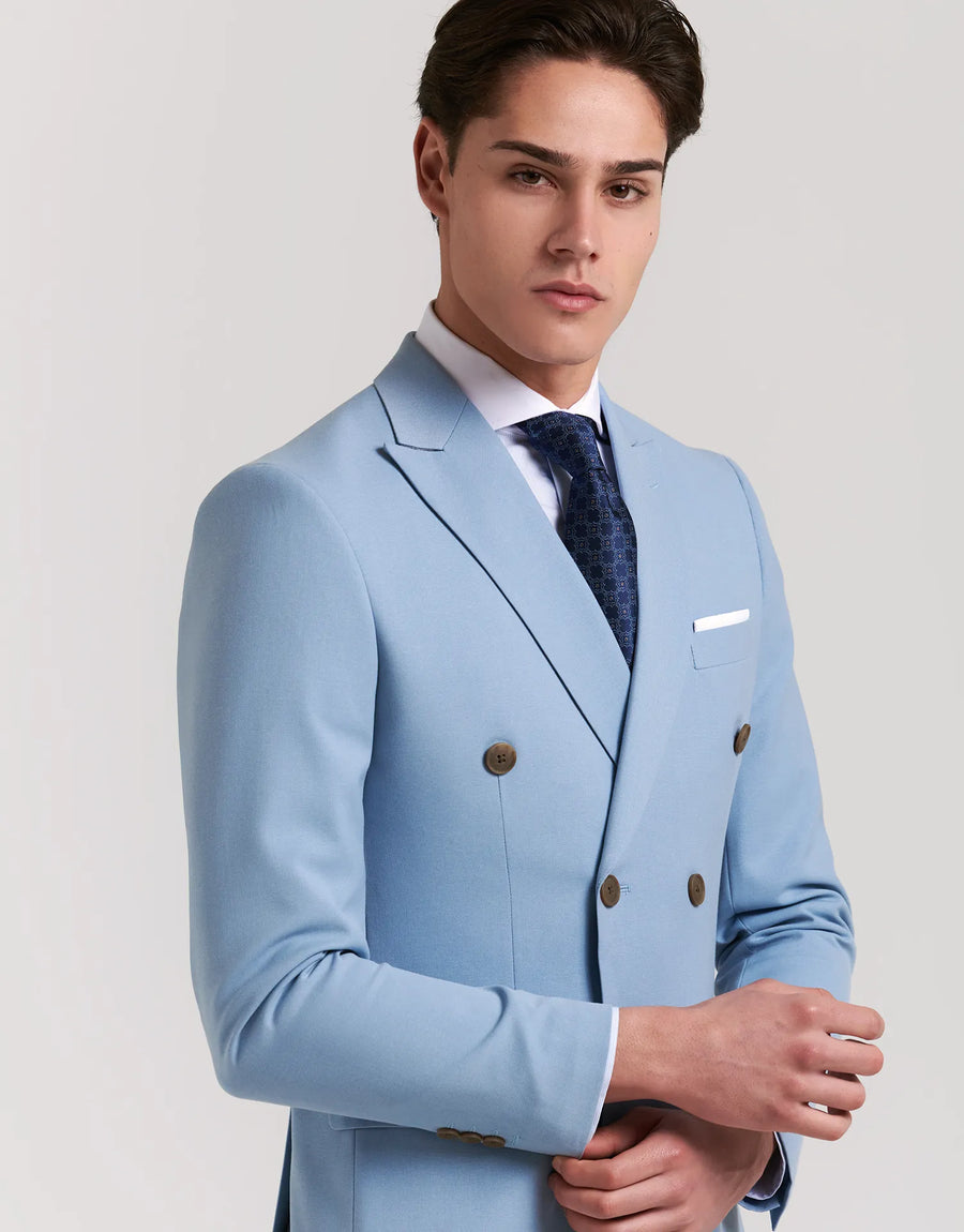 AMERICANA TRAJE CRUZADO MEZCLILLA