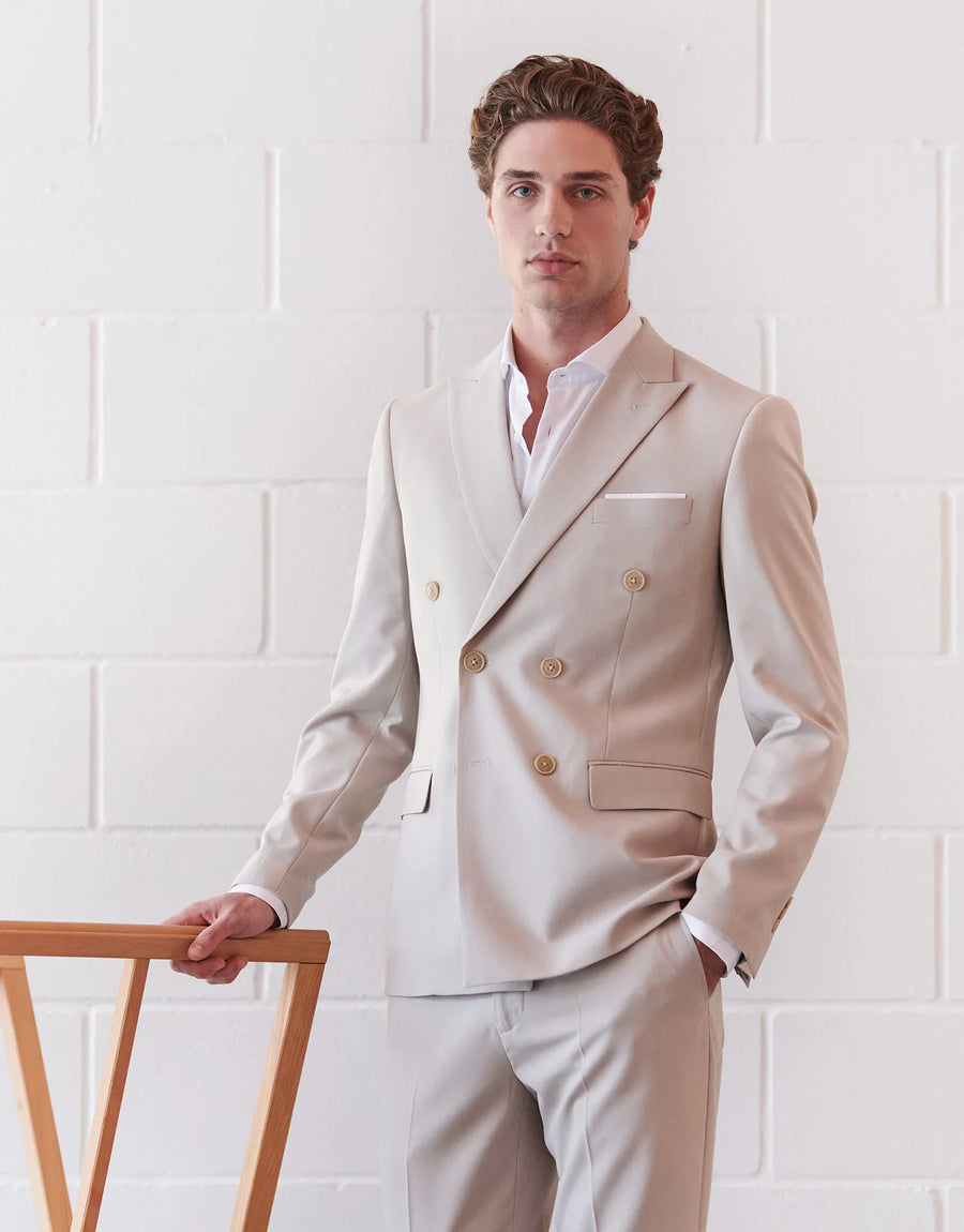 AMERICAN DOUBLE-BREASTED DENIM SUIT