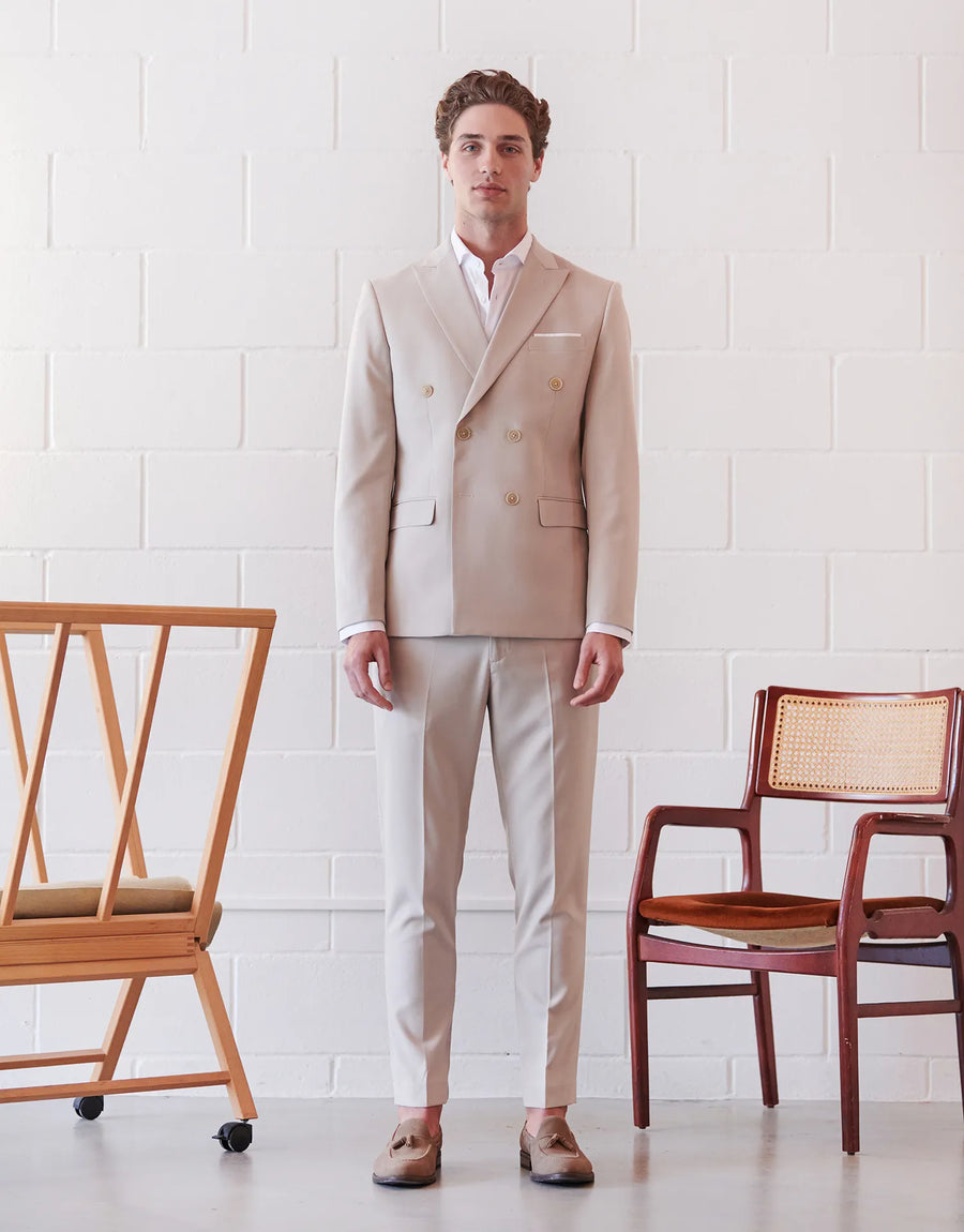 AMERICAN DOUBLE-BREASTED DENIM SUIT