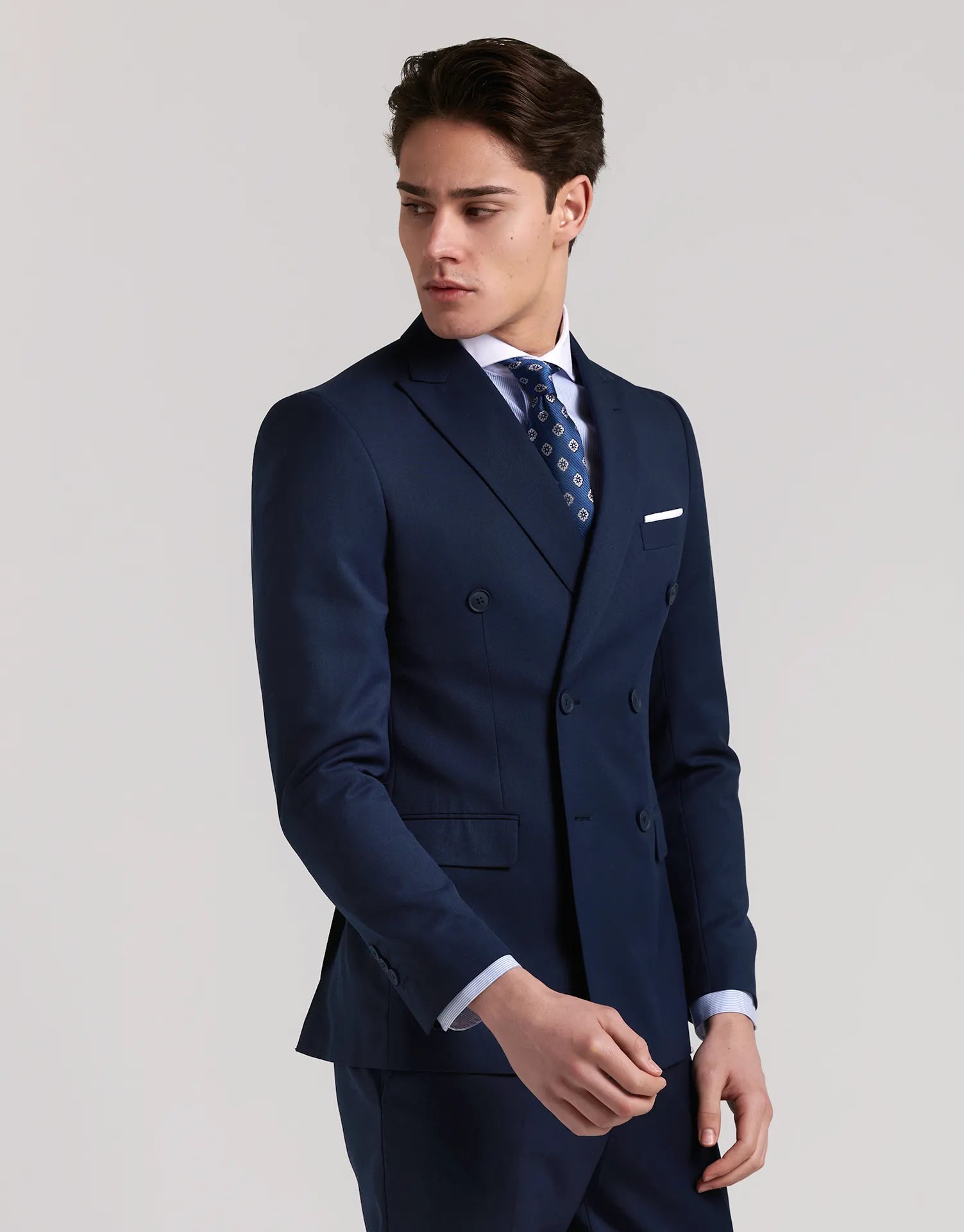 AMERICANA TRAJE CRUZADO MEZCLILLA