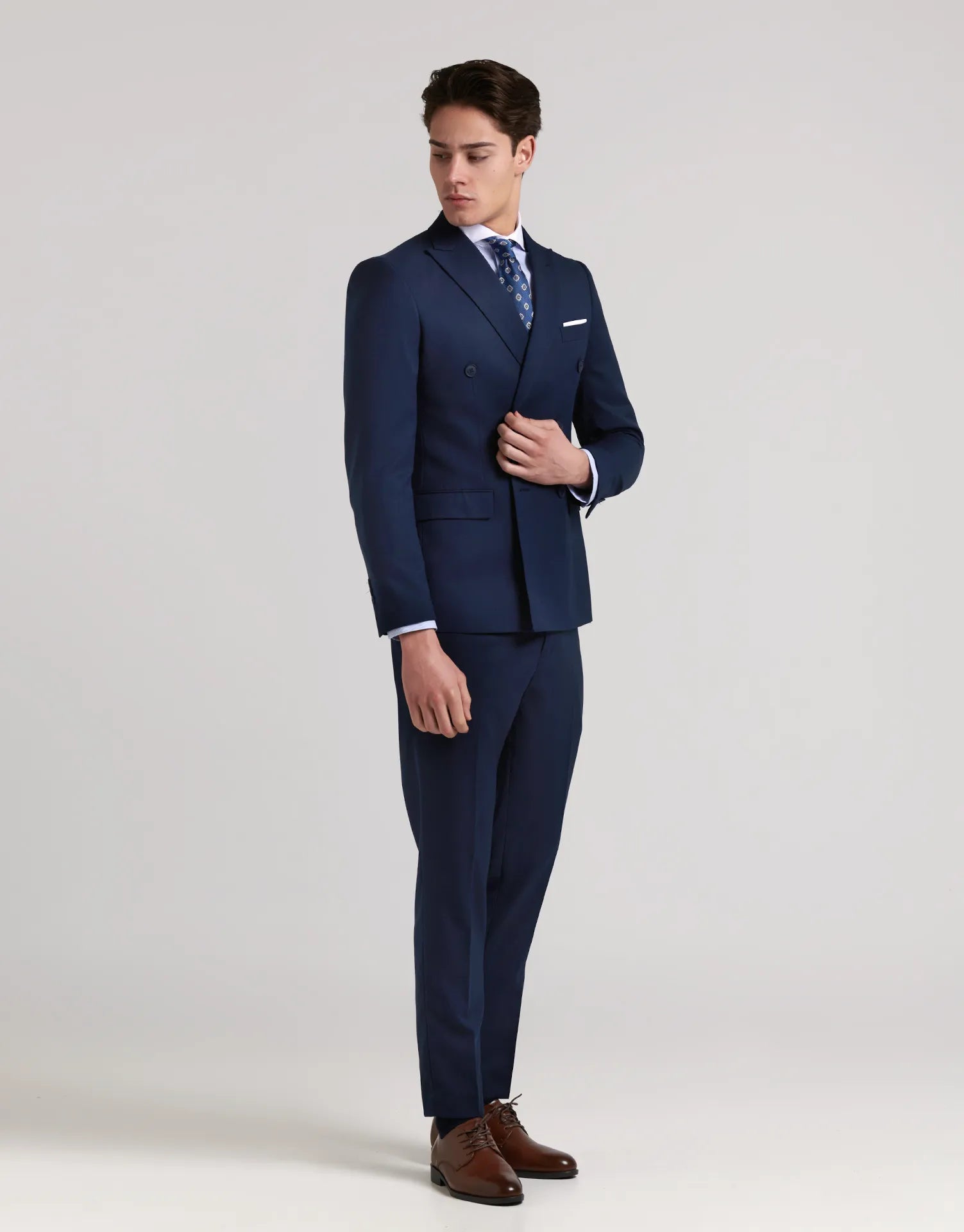 PANTALON TRAJE MEZCLILLA HEBILLAS TAPPERED FIT