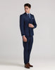 DENIM SUIT PANTS WITH BUCKLES AND TAPPERED FIT