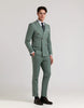 DENIM SUIT PANTS WITH BUCKLES AND TAPPERED FIT