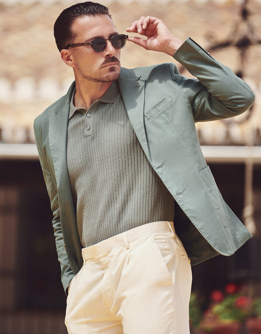 Blazer básico em algodão