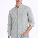 CAMISA DE LINHO COM LISTRAS MAO