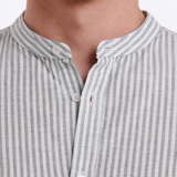 CAMISA DE LINHO COM LISTRAS MAO