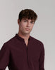 LINEN POLO SHIRT WITH MAO COLLAR