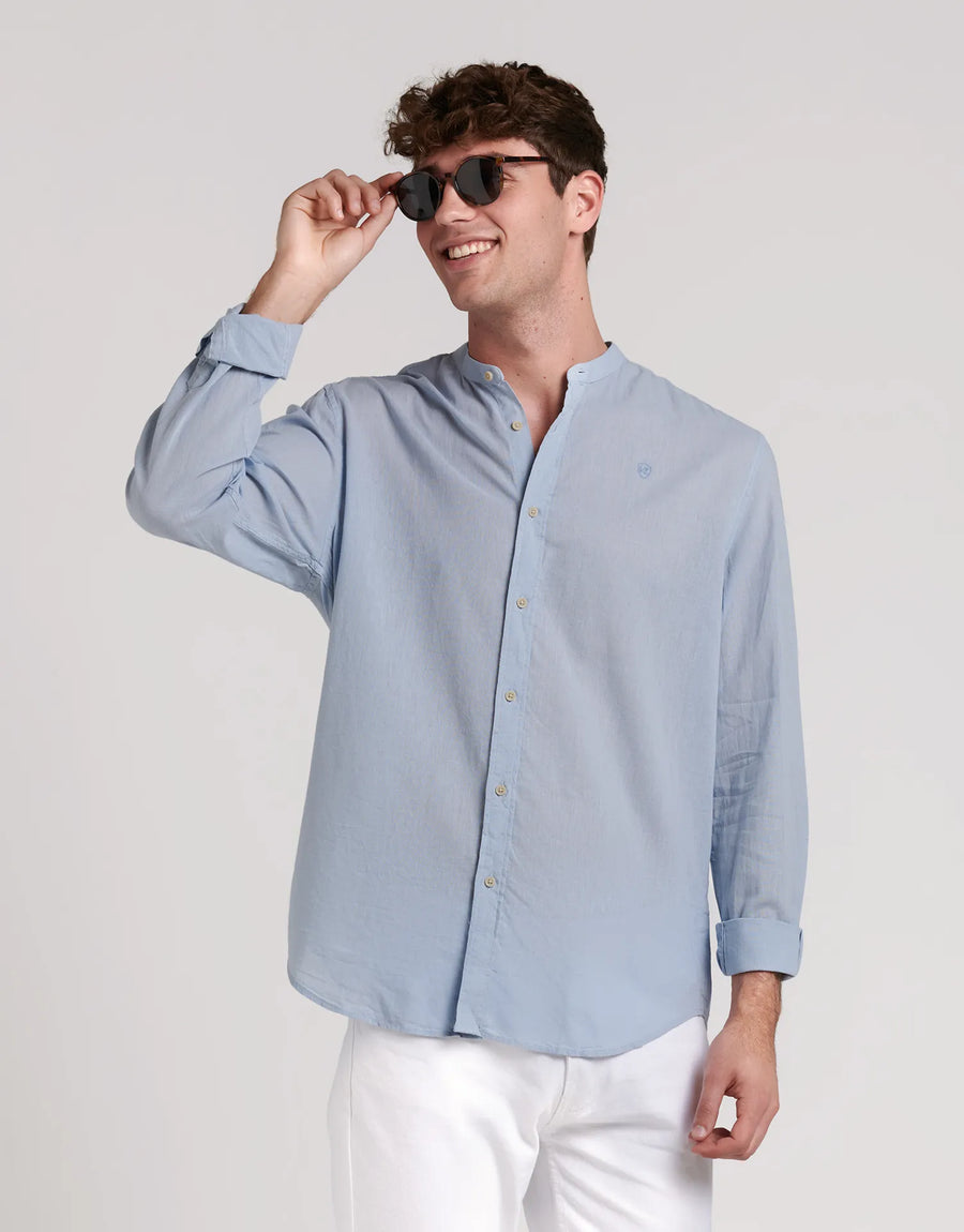 CAMISOLA DE LINHO COM GOLA MAO