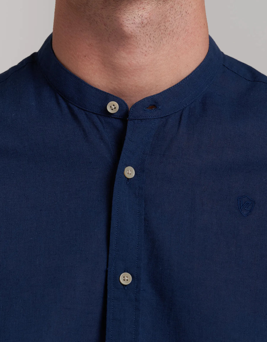 LINEN SHIRT WITH MAO NECK