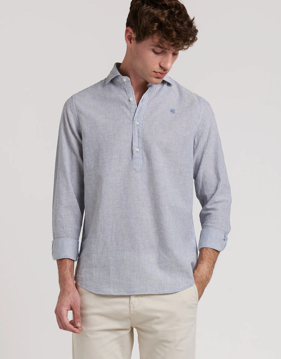 CAMISA POLERA LINO RAYAS