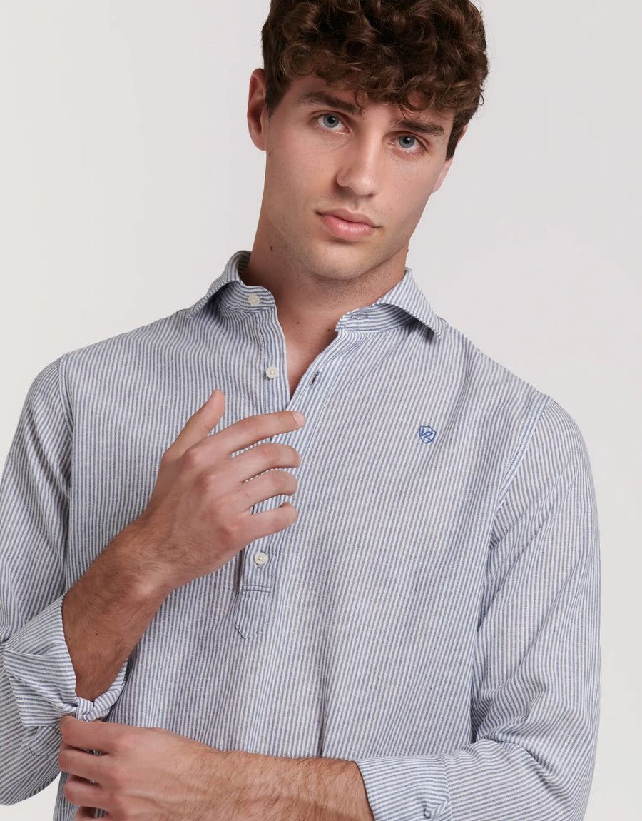 CAMISA POLERA LINO RAYAS